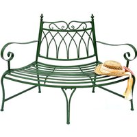 Dandibo - Gartenbank Wetterfest Halbrund aus Metall Grün 93996 140cm Bank Metallbank Sitzbank Garten von DANDIBO