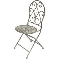 Dandibo - Gartenstuhl Metall Grau Weiß 96127 Metallstuhl Stuhl Garten Vintage Eisen Nostalgie Eisenstuhl Antik von DANDIBO