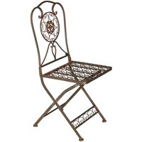 Dandibo - Gartenstuhl Metall Tecla 17921 Metallstuhl Stuhl Garten Vintage Eisen Nostalgie Eisenstuhl Braun Antik von DANDIBO