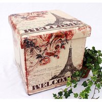 Hocker aus Kunstleder Sitzhocker 2027 Aufbewahrungsbox 40 cm Sitzwürfel Truhe von DANDIBO