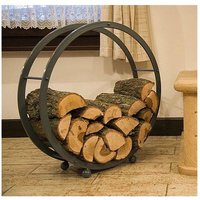 Dandibo - Kaminholzregal Kaminholzständer Rund D-70 cm Grau 80004 Holzkorb Kaminholzhalter von DANDIBO