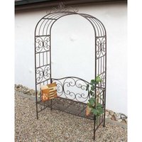 Dandibo - Rosenbogen mit Bank 120852 Metall 250 cm Gartenbank Spalier Pergola Kletterhilfe von DANDIBO