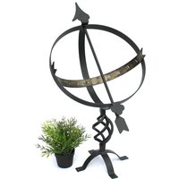 Sonnenuhr Garten Groß Metall Schwarz Schmiedeeisen Deko Wetterfest 70 cm Gartenuhr Uhr - Dandibo von DANDIBO