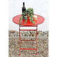 Dandibo - Tisch Bistrotisch Rot Rund ø 65 cm Klapptisch Gartentisch Metall Passion Eisentisch Balkontisch von DANDIBO