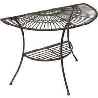 Dandibo - Tisch Halbrund Wandtisch Malega 100531 Beistelltisch aus Metall 100 cm Gartentisch Halbtisch Halbrundtisch Wandkonsole Konsole Wand von DANDIBO