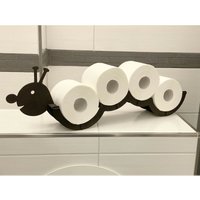 Dandibo - Toilettenpapierhalter Holz Schwarz Raupe Klopapierhalter Wand wc Rollenhalter Ersatzrollenhalter von DANDIBO