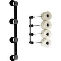 Toilettenpapierhalter Schwarz Wand Metall 4 Halter Unsichtbar Klopapierhalter Toilettenrollenhalter wc Rollenhalter Ersatzrollenhalter - Dandibo von DANDIBO
