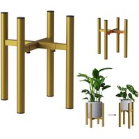 Dandibo - Verstellbarer Pflanzenständer Gold Metall 30 cm Blumenständer 96474 Blumenhocker Verstellbar Modern Pflanzenhocker Blumensäule von DANDIBO