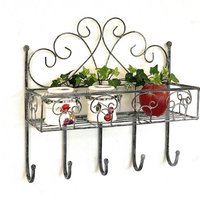 Dandibo - Wandregal Metall 96010 Garderobe 41 cm Handtuchhalter Grau Badregal Küchenregal 5 Haken Dandibo - Wandregal Metall 96010 Garderobe 41 cm Handtuchhalter Grau Badregal Küchenregal 5 Haken von DANDIBO