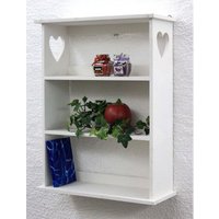 Wandregal mit Herz 12013 Regal 50 cm Vintage Shabby Landhaus Küchenregal Weiß von DANDIBO