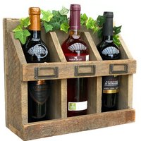 Weinregal Flaschenregal Holz Braun 30 cm Wand für 3 Flaschen 707 Wandregal Flaschenhalter - Dandibo von DANDIBO