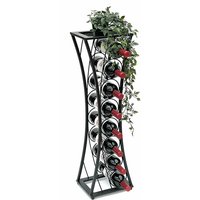 Weinregal Metall Schwarz Stehend Mika 80 cm 96536 Flaschenregal Flaschenständer Flaschenhalter Schmal Modern - Dandibo von DANDIBO