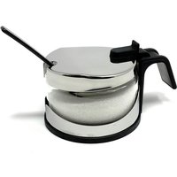 Zuckerdose Glas mit Deckel Edelstahl mit Löffel Zuckerbehälter Zuckerspender Parmesandose Marmeladendose von DANDIBO