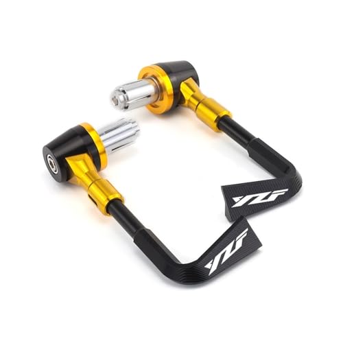 DANETI Motorrad Hebelschutz Motorrad CNC Aluminiumlegierung Lenker Bremse Kupplungshebel Handschutz Schutzfolie Für Y&amaha Für YZF Für R1 Für R3 Für R6 Für R125 Für R25 R7 Für Fz6 Für Fz1(Gold) von DANETI