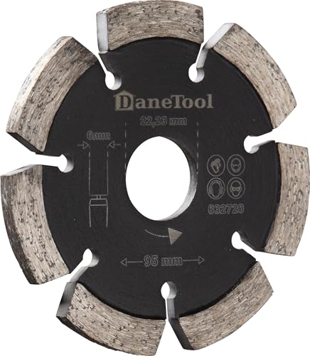 DaneTool Fugenfräser 95 mm, Breite 6 mm | Hochdichte Diamantklinge von harten Mörtelfugen | Räumscheibe zur Entfernung | Fugefräserscheiben Langlebig mit verstärkten Segmenten DaneTool Fugenfräser 95 mm, Breite 6 mm | Hochdichte Diamantklinge von harten Mörtelfugen | Räumscheibe zur Entfernung | Fugefräserscheiben Langlebig mit verstärkten Segmenten von DANETOOL