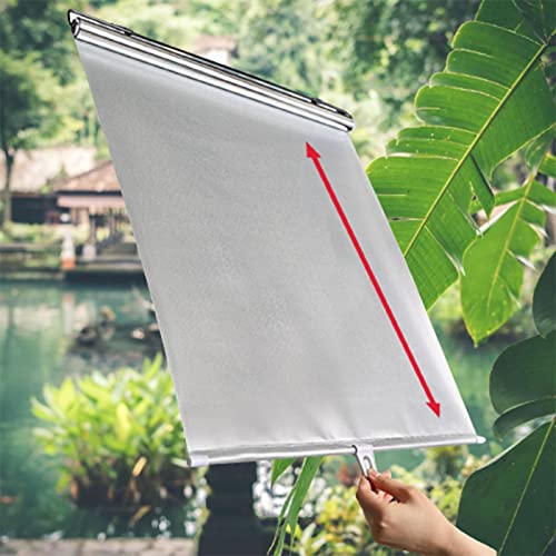 DANEXT Verdunklungsrollo ohne Bohren,Fenster Sonnenschutz mit Saugnapf,Einziehbare Sonnenschutzrollos,Tragbare Balkon-Sonnenschirme,Temporäre Fensterabdeckung FüR Wohnzimmer Auto (68×125cm/27×49in) von DANEXT
