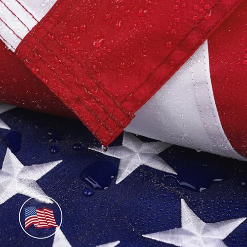 Amerikanische Flagge, 90 x 152 cm, für den Außenbereich, robuste Nylon-US-Flaggen für hohen Wind, lichtbeständig und wasserdicht, USA-Flagge mit gestickten Sternen, genähten Streifen, Messingösen von DANF FLAG