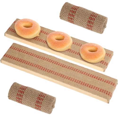 Bagelbretter mit Ersatzleinen, 2er-Pack Bagelbretter zum Backen von Bagels, Zeder und Sackleinen (rot) von DANHMAO
