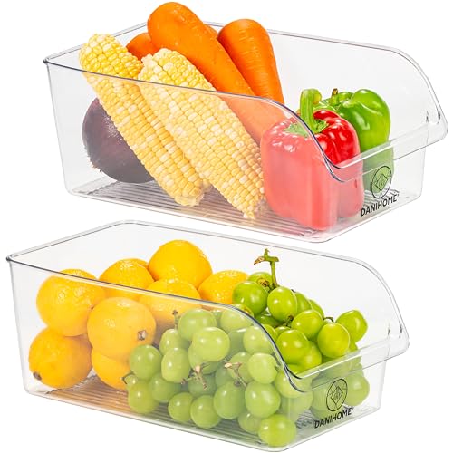 DANIHOME® KitchenClear 2X - 2er Kühlschrank Organizer Set - Ordnungssystem Küche - Küche Aufbewahrung & Organisation & Organizer Kühlschrank - Organizer Schminke - Fridge Organizer Bad von DANIHOME