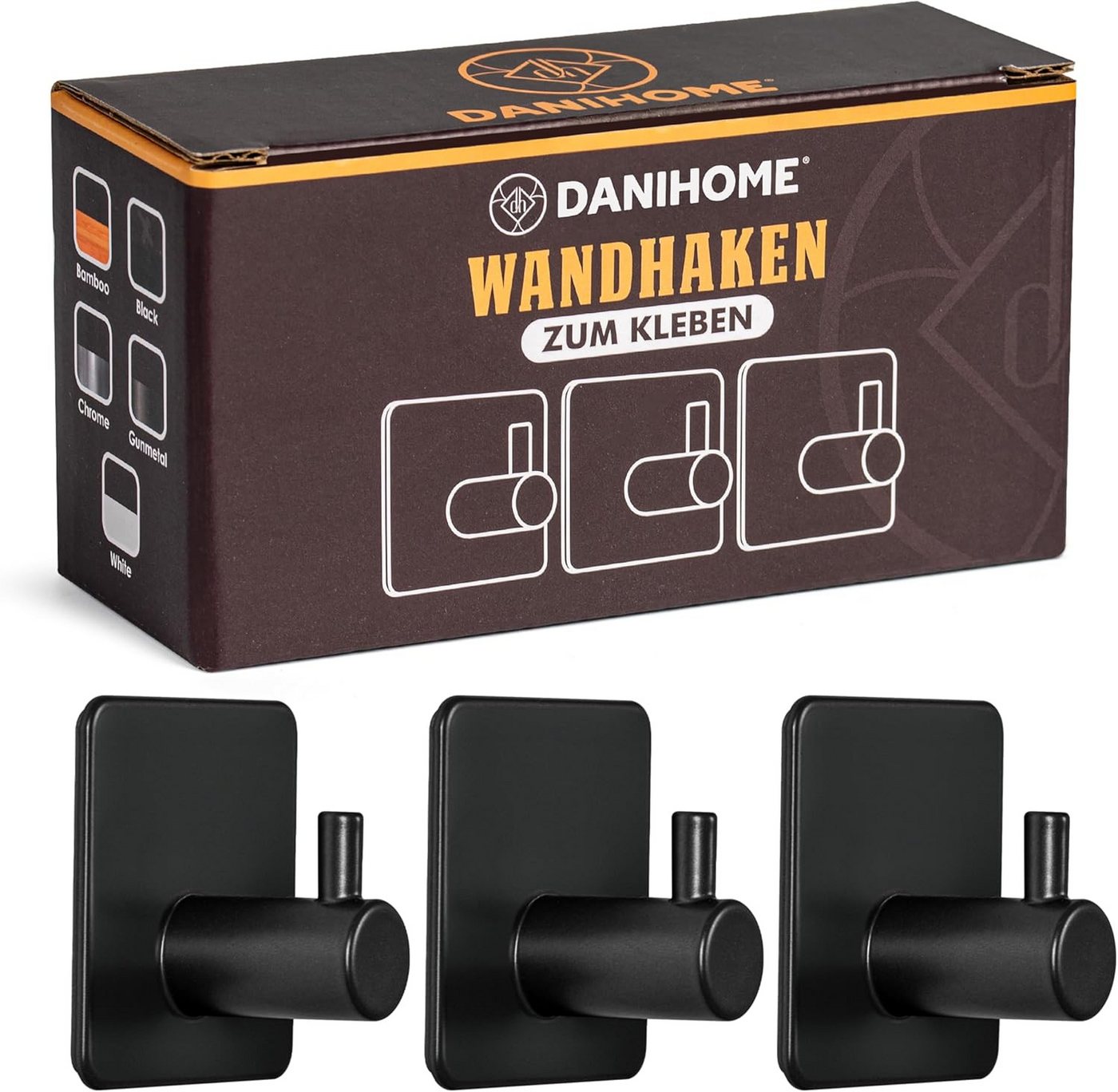 DANIHOME Klebehaken Wandhaken Gunmetall – Handtuchhalter ohne Bohren Edelstahl, Optik, Klebehaken Extra Stark, Haken ohne Bohren als, (Handtuchhalter Bad, Kleiderhaken Selbstklebend, oder Towel Holder, Wandhaken Selbstklebend), Praktisches 3er Set DANIHOME Klebehaken Wandhaken Gunmetall – Handtuchhalter ohne Bohren Edelstahl, Optik, Klebehaken Extra Stark, Haken ohne Bohren als, (Handtuchhalter Bad, Kleiderhaken Selbstklebend, oder Towel Holder, Wandhaken Selbstklebend), Praktisches 3er Set von DANIHOME
