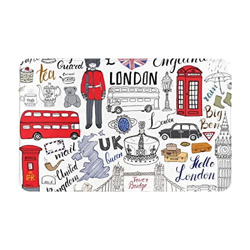 I Love London Fußmatte für den Innenbereich, extra strapazierfähig, 50,8 x 80 cm, rutschfest, saugfähig, schmutzabweisend, waschbar, für Eingangsbereich, Heimdekoration > von DANLIM