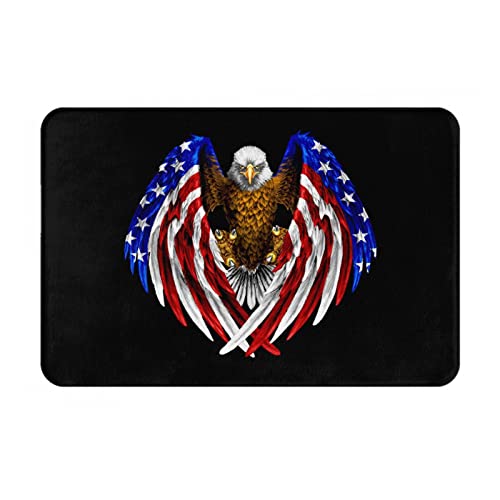 USA-Flagge, patriotischer Adler, extra langlebig, Fußmatte für den Innenbereich, 40,6 x 61 cm, rutschfest, saugfähig, schmutzabweisend, waschbar, für Eingangsbereich, Heimdekoration von DANLIM