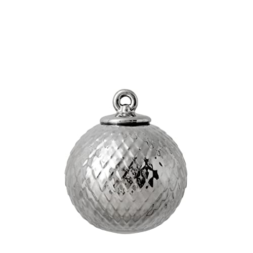 Lyngby Porcelæn Dekorationskugel Ø7 cm Rhombe handgefertigtes Porzellan, Silber Lyngby Porcelæn Dekorationskugel Ø7 cm Rhombe handgefertigtes Porzellan, Silber von DANMARK LYNGBY