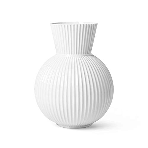 Lyngby Porcelæn Vase H34 cm Lyngby Tura Vasen & Blumentöpfe Klassische Rillen von DANMARK LYNGBY