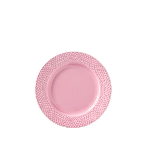 Lyngby Porcelæn Lunch-Teller Ø21 cm Rhombe Color Mix & Match aus Porzellan, rosa von DANMARK LYNGBY