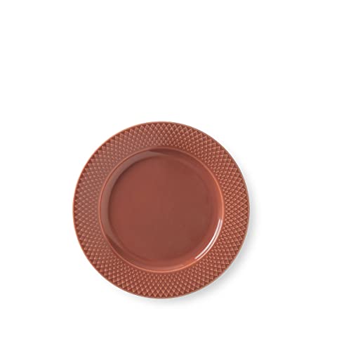 Lyngby Porcelæn Lunch-Teller Ø23 cm Rhombe Color Mix & Match aus Porzellan, rot von DANMARK LYNGBY