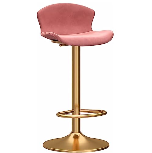 DANNMPX Barhocker Barhocker In Thekenhöhe, Drehbarer Barstuhl Aus Samt, Höhenverstellbare Hocker Mit Gepolstertem Sitz Und Hoher Rückenlehne Barstuhl(Pink,2Pieces) von DANNMPX