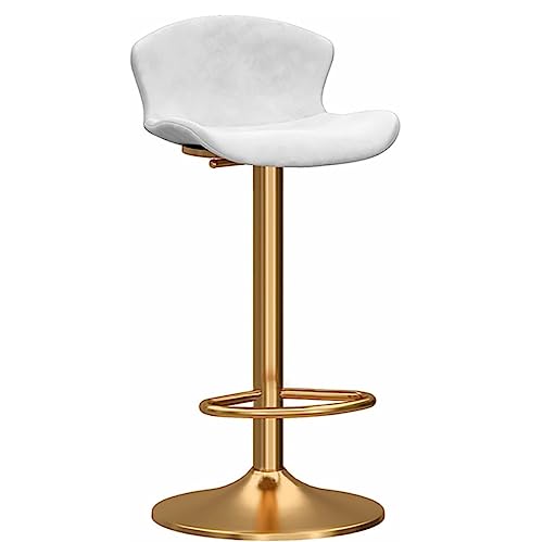 DANNMPX Barhocker Barhocker In Thekenhöhe, Drehbarer Barstuhl Aus Samt, Höhenverstellbare Hocker Mit Gepolstertem Sitz Und Hoher Rückenlehne Barstuhl(White,2Pieces) von DANNMPX