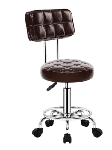 DANNMPX Barhocker Barstühle Barhocker Mit Rollen Drehstuhl Verstellbarer Lifthocker Weiche Lederrückenlehne Barstuhl Barstuhl(F) von DANNMPX