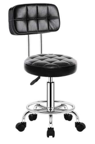 DANNMPX Barhocker Barstühle Barhocker Mit Rollen Drehstuhl Verstellbarer Lifthocker Weiche Lederrückenlehne Barstuhl Barstuhl(G) von DANNMPX