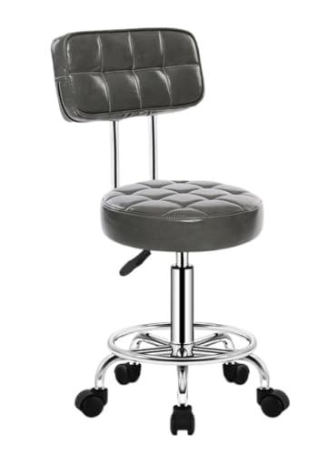 DANNMPX Barhocker Barstühle Barhocker Mit Rollen Drehstuhl Verstellbarer Lifthocker Weiche Lederrückenlehne Barstuhl Barstuhl(H) von DANNMPX