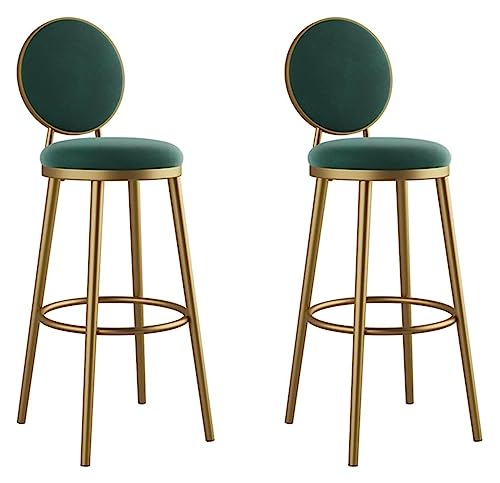 DANNMPX Barhocker Samt-Barhocker, 2er-Set, Moderner Barhocker, Stuhl, Thekenhöhe, Hocker Mit Rückenlehne Und Fußstütze Für Das Esszimmer Barstuhl(A,Sitting Height 65cm) von DANNMPX