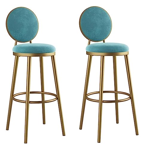 DANNMPX Barhocker Samt-Barhocker, 2er-Set, Moderner Barhocker, Stuhl, Thekenhöhe, Hocker Mit Rückenlehne Und Fußstütze Für Das Esszimmer Barstuhl(C,Sitting Height 45cm) von DANNMPX