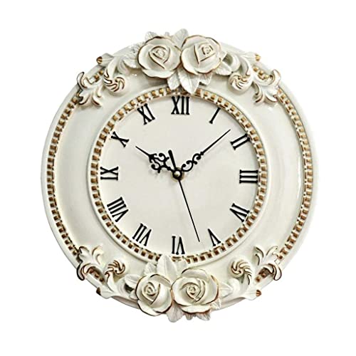 DANNMPX Dekorative Wanduhren 12-Zoll-Wanduhr Leise Dreidimensionale Relief-Kunstharz-Wanduhr Für Wohnzimmer, Schlafzimmer, Büro Wanduhr(30x28cm) von DANNMPX