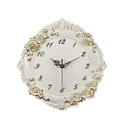 DANNMPX Dekorative Wanduhren 12-Zoll-Wanduhr Leise Dreidimensionale Relief-Kunstharz-Wanduhr Für Wohnzimmer, Schlafzimmer, Büro Wanduhr(32x31cm) von DANNMPX