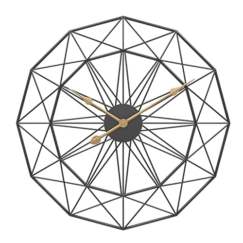 DANNMPX Dekorative Wanduhren Decor Wanduhren Für Wohnzimmer 3D Handgefertigte Hängende Leise Nicht Tickende Kreative Quarzuhren Wanduhr(Black,50cm) von DANNMPX