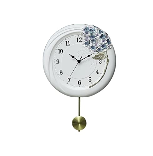 DANNMPX Dekorative Wanduhren Kreative Wohnzimmer-Schlafzimmer-runde Stumme Schaukel-Wanduhr Aus Kunstharz, Leicht Zu Lesen Und Zu Lernen, Die Zeit Zu Lesen Wanduhr(White) von DANNMPX