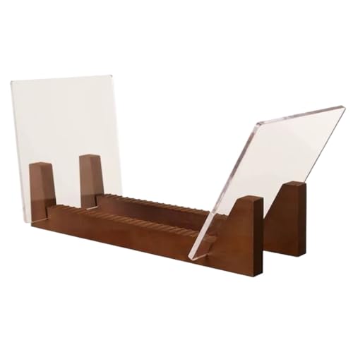 DANNMPX Plattenregal Holz Mit Transparenter Acrylplatte, Display for Schallplatten Oder CDs, Langlebiger Mehrzweck-Organizer Schallplattenständer von DANNMPX