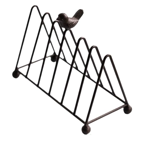 DANNMPX Plattenregal Metall Vinyl Aufzeichnungen Rack 6 Abschnitte Desktop Datei Veranstalter Stehen for Zeitschriften Mails CD Schallplattenständer von DANNMPX