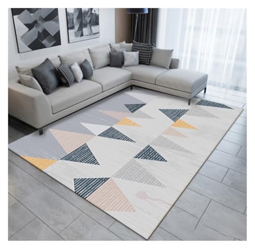 DANNMPX Teppich Wohnzimmer Teppich Mit Nordischem Geometrischem Muster, Waschbarer Teppich for Wohnzimmer, Schlafzimmer, Heimbüro Carpet(A,120x160cm) von DANNMPX