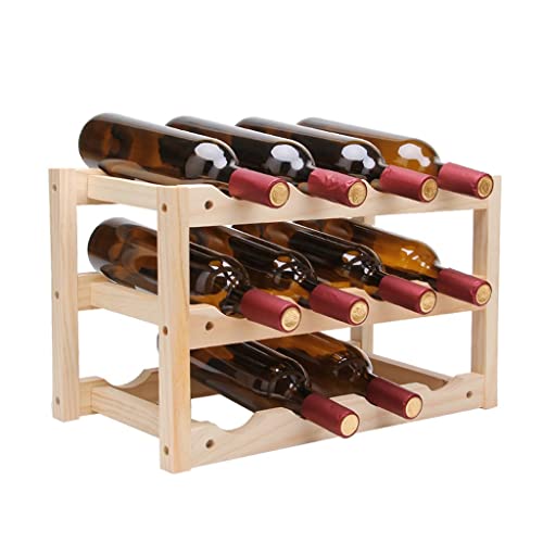 DANNMPX Weinregale 3 tere Massivholz Weinregal 12 Flasche Weinhalter Weinflasche Lagerregner Bar Display Regal Trinkhalter Für Bartheke Küche von DANNMPX