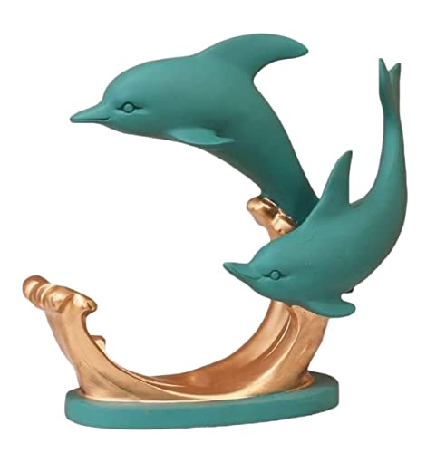 DANNMPX Weinregale Kreatives Delfin-Weinregal, Kunstharz, Schmiedeeisen, Weinflaschenhalter, Geschenk Für Weinliebhaber Für Bartheke Küche(Grün) von DANNMPX