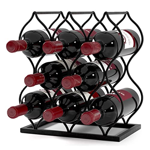 DANNMPX Weinregale Tabletop-Weinregal, freistehender Arbeitsplatte Weinregal Weinflaschenhalter, Metallweinhalter Weinstand, Keine Montage erforderlich Für Bartheke Küche(Hold 8 Bottles) von DANNMPX