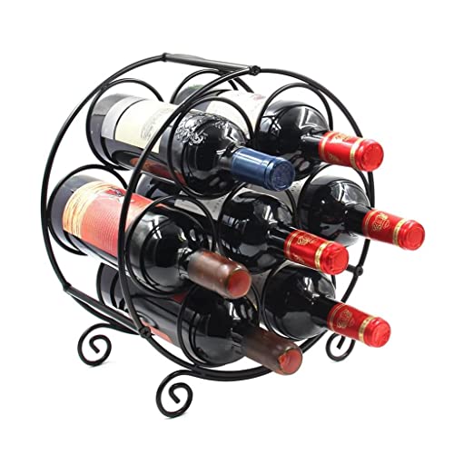 DANNMPX Weinregale Weinregal-Arbeitsplatte, freistehende Tischplatte Weinhalter Metall Weinregal Kleinwein Flaschenhalter Weinstand, Halten Sie 7 Flaschen Für Bartheke Küche(A) von DANNMPX