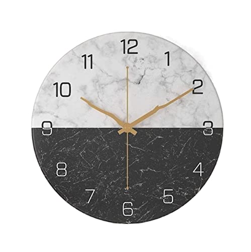 Dekorative Wanduhren Decor Wanduhr 12-Zoll-Marmor-batteriebetriebene, Stilvolle, Elegante, Leise, Nicht Tickende Wanduhr Für Wohnzimmer Wanduhr(B) von DANNMPX
