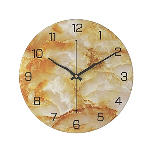 Dekorative Wanduhren Decor Wanduhr 12-Zoll-Marmor-batteriebetriebene, Stilvolle, Elegante, Leise, Nicht Tickende Wanduhr Für Wohnzimmer Wanduhr(C) von DANNMPX